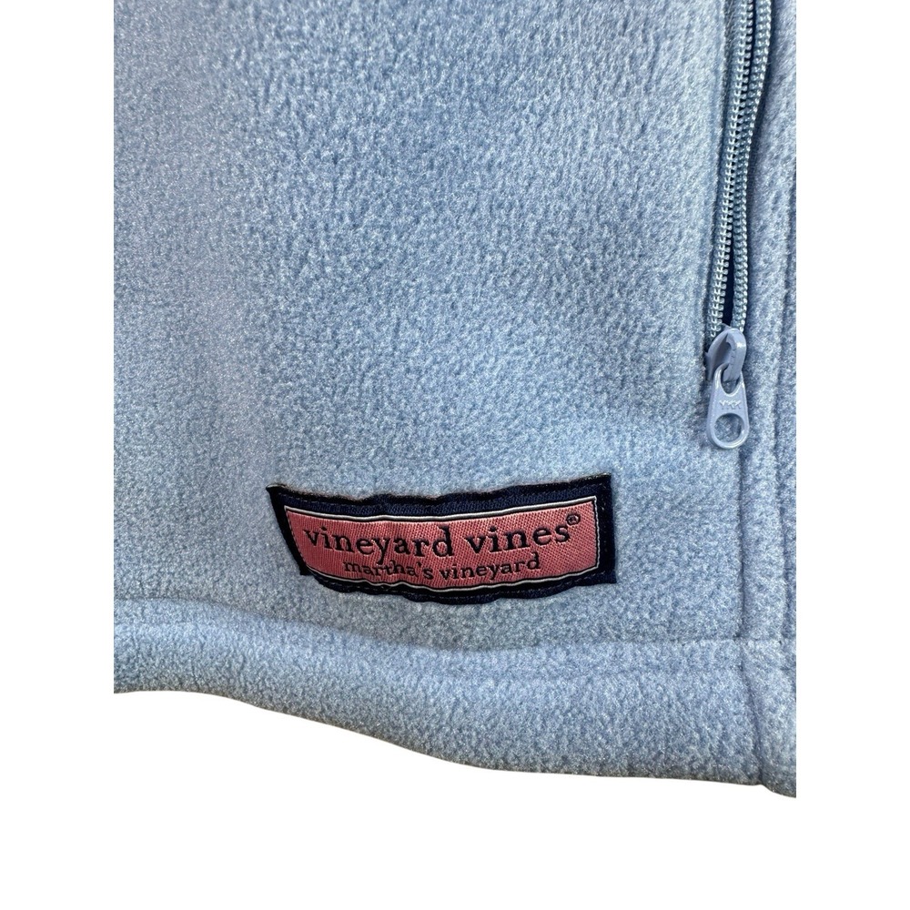Vineyard Vines Fleece Zip Vest Women's Sz Medium Light Blue Kiawah Island - Picture 5 of 5